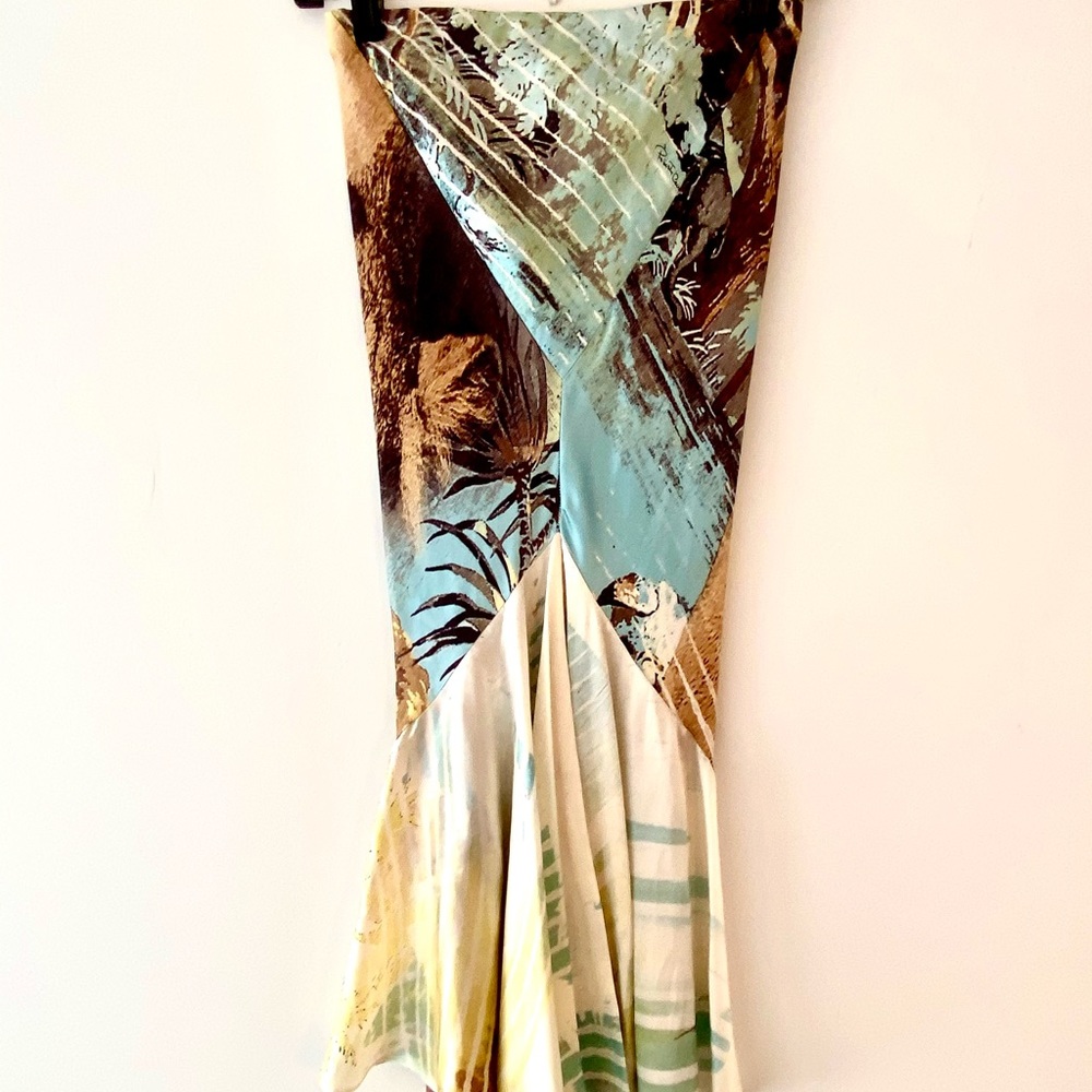 RARE, COLLECTOR’S EUC ROBERTO CAVALLI SILK TROPICAL FITTED FISHTAIL SKIRT - Picture 4 of 16